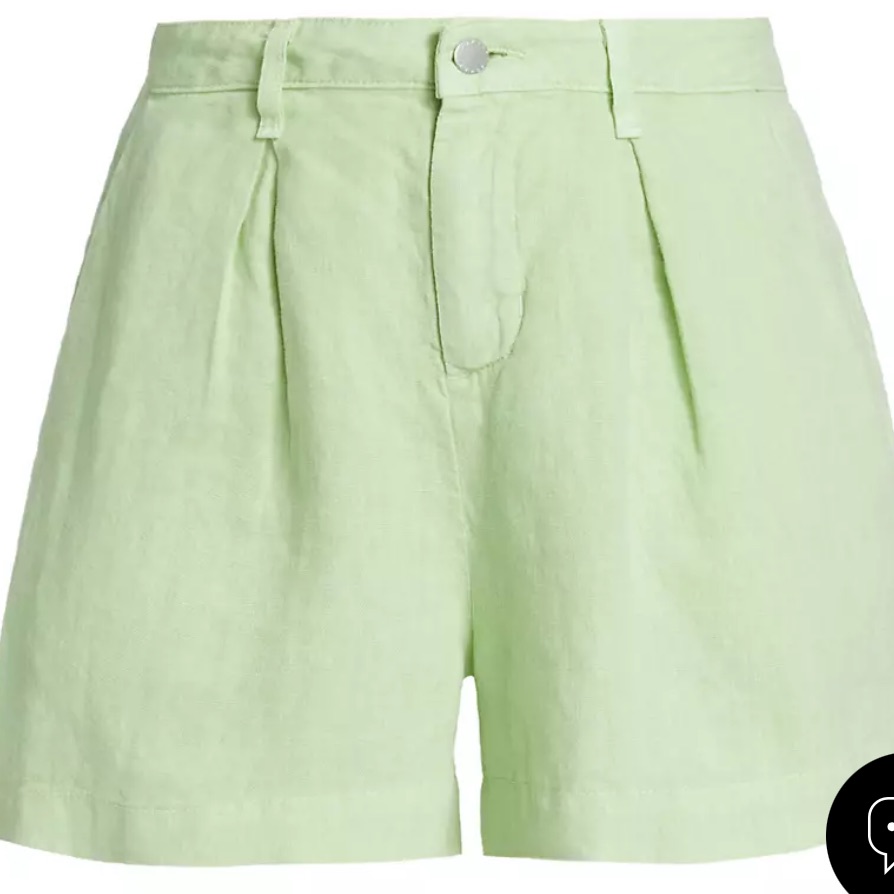 Nwt L’agence 100% Linen Green Pleaded Shorts. Size 24